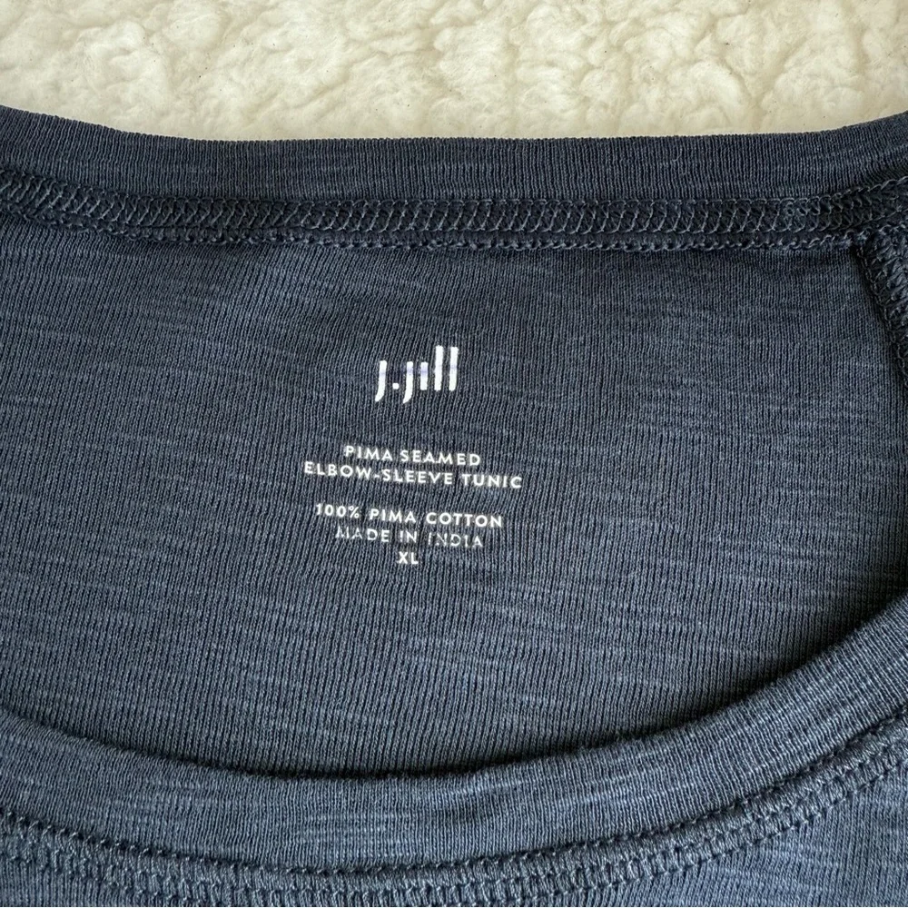J.Jill NWOT Women's Pima Seamed Elbow-Sleeve Tunic, 100% Pima Cotton, XL - Picture 3 of 6